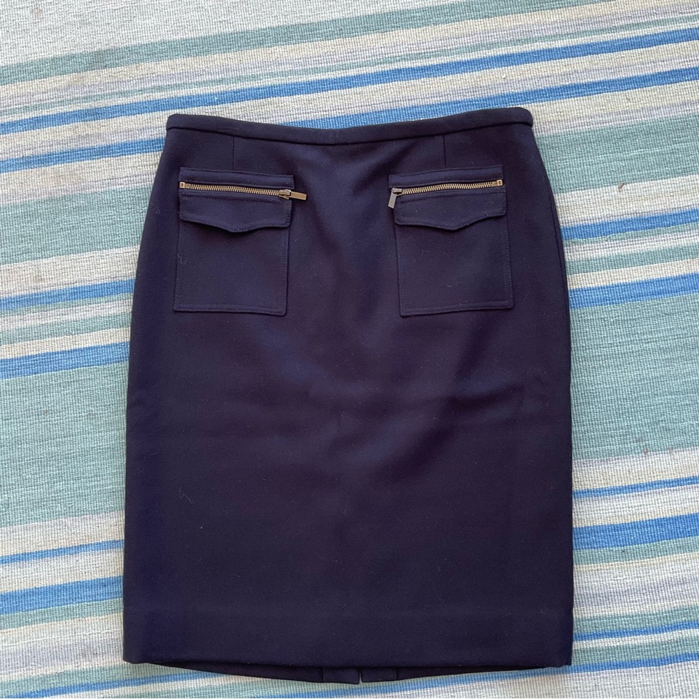 NEW J Crew black A line 100% wool skirt office career lined 12